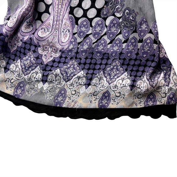 Y2K Paisley Polka Dot Tank Top Sleeveless‎ Purple Gray Blouse M - Picture 3 of 5